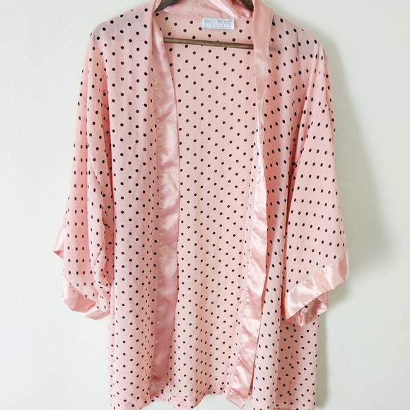 Other - Val Mode Vintage 1980's Pink Polka Dot Kimono